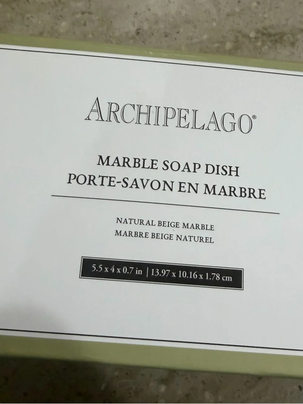 Archipelago Marble Soap Dish in Gray and White - Picture 3 of 5